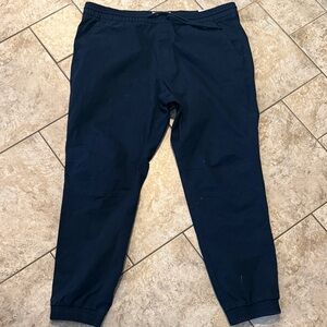 Men's Navy Elastic-Waist Jogger Sweatpants